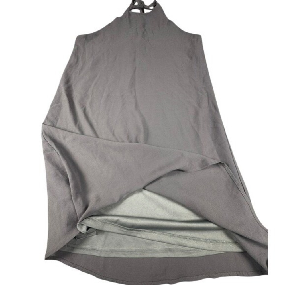 Sugar+Lips Dress Women's S Gray Halter‎ Neck Strappy Back A-Line Mini